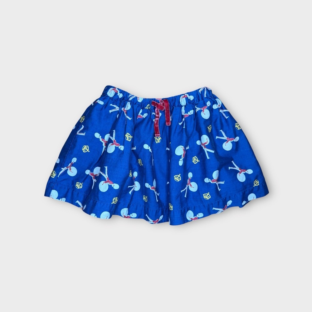 Mini Boden Vintage Royal Band Crown Pattern Blue Skirt